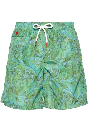 Kiton Logo-embroidered swim shorts
