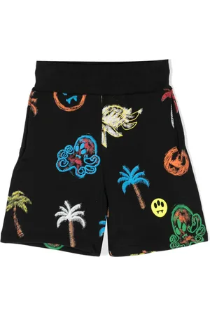 BARROW Illustration-print cotton-jersey shorts