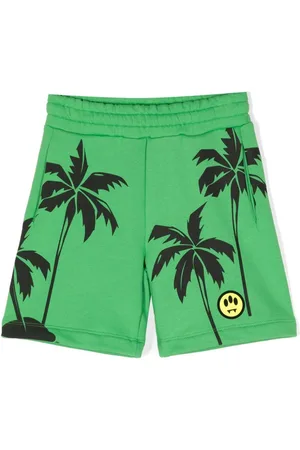 BARROW Palm tree-print cotton-jersey shorts