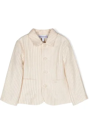 Emporio Armani Pinstriped cotton-blend blazer