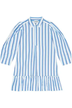 Ganni Striped organic cotton shirtdress