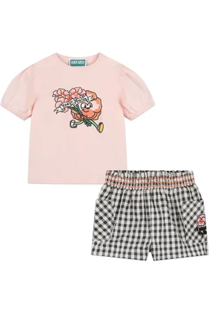 Kenzo Logo-print organic cotton-blend short set