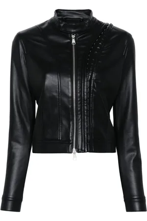 Y / PROJECT Logo-patch faux leather jacket