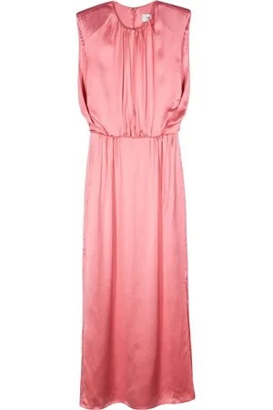 YVES SALOMON Pleat-detail satin dress