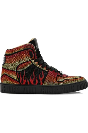 Philipp Plein Hi-top crystal-embellished sneakers
