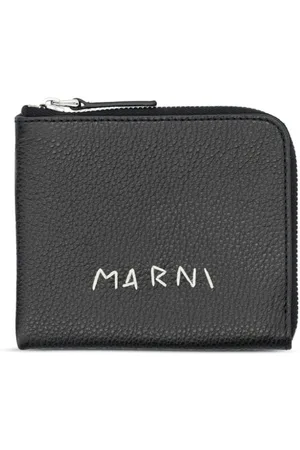 Marni Logo-stitch zipped leather wallet