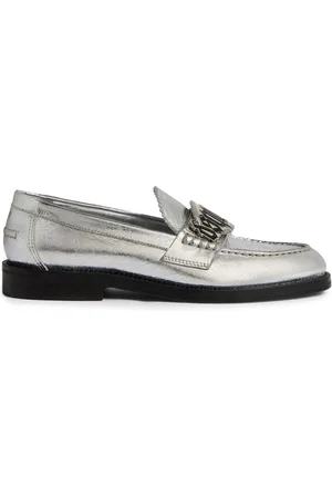 Dsquared2 Gothic metallic-finish leather loafers