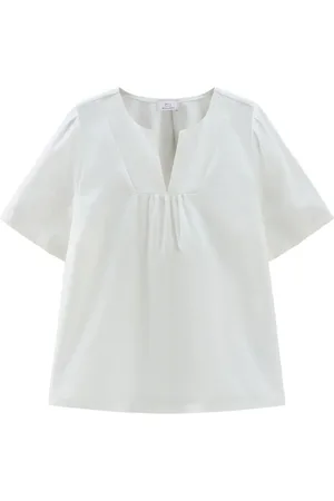 Woolrich Pleat-detailing poplin blouse
