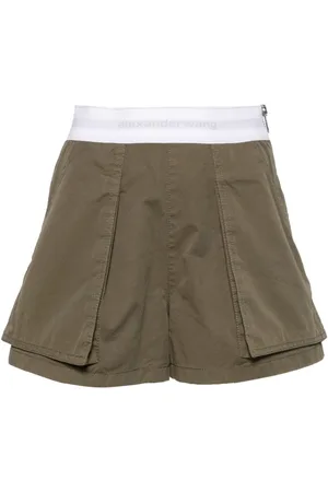 Alexander Wang Logo-waistband cotton cargo shorts