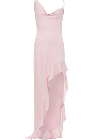 Azeeza Daphne asymmetric charmeuse gown