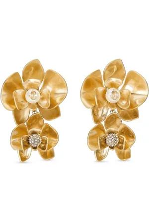 Jimmy Choo Petal logo-plaque earrings