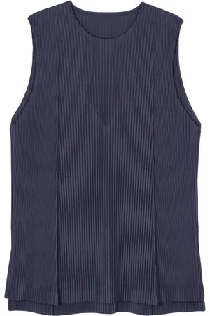 Issey Miyake Pleat-detail plissé-effect tank top