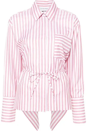 Viktor & Rolf Volant open back striped shirt
