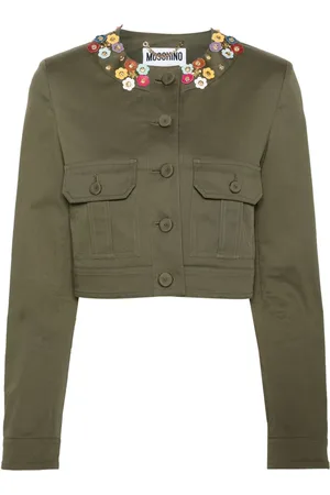 Moschino Floral-appliqué cropped jacket