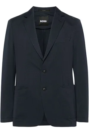 HUGO BOSS Single-breasted seersucker blazer