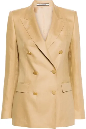 TAGLIATORE Double-breasted linen blazer