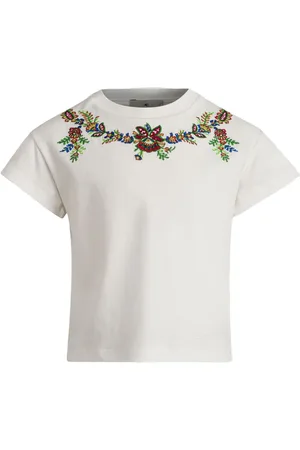 Etro Floral-embroidered cotton T-shirt