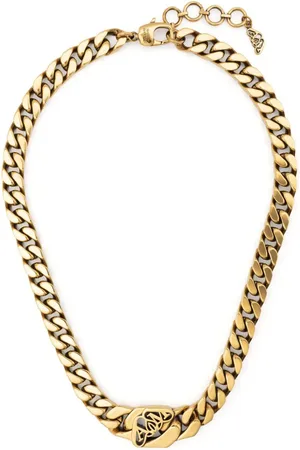 Alexander McQueen Cut-out logo chain necklace