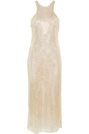 Serafini Rhinestone sleeveless midi dress