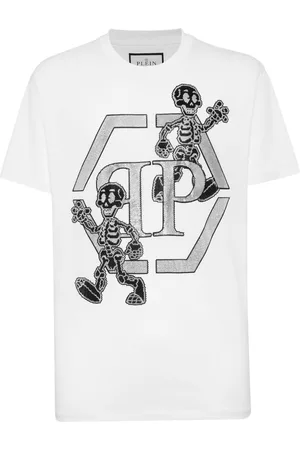 Philipp Plein Skeleton embellished cotton T-shirt
