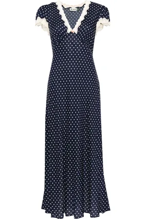 RIXO London Clarice polka-dot lace-trim dress