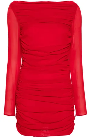 The Andamane Gathered silk mini dress