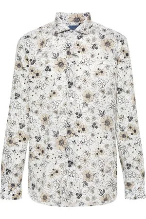 BARBA Floral-print cotton shirt