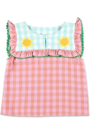 Stella McCartney Checked ruffle-trim top