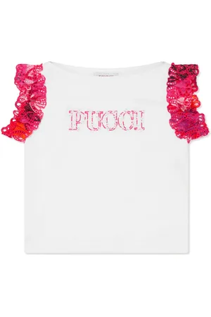 PUCCI Junior Logo-embroidered organic cotton T-shirt