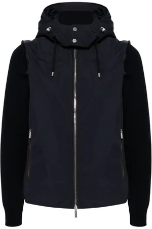 MOORER Contrasting hooded jacket
