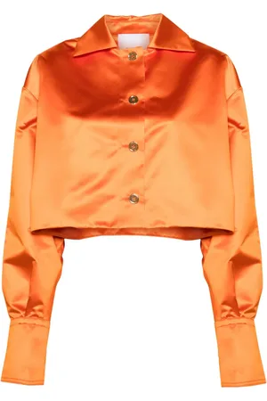 Patou Cropped satin shirtjacket
