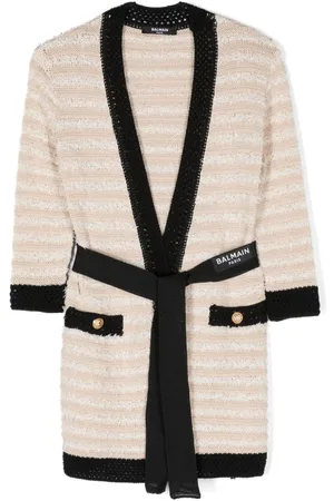 Balmain Belted striped cardigan