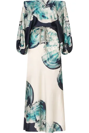 Silvia Tcherassi Rossi wave-print silk dress