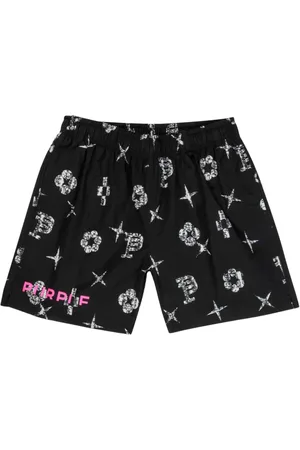 Purple Brand Logo-print monogram shorts
