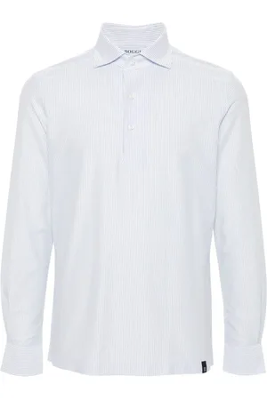 Boggi Milano Logo-tag striped shirt