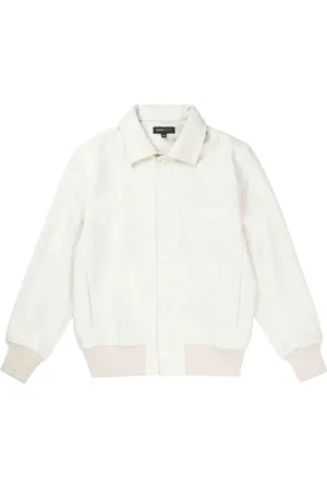 Purple Brand Logo-print wool bomber jacket