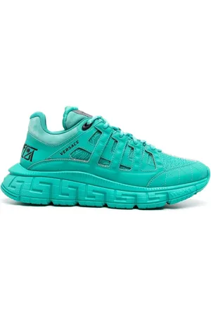 Versace Chain Reaction Panelled Sneakers In Green | ModeSens