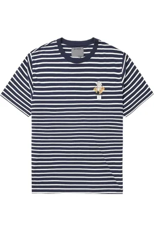 Musium Div. Graphic-print striped cotton T-shirt