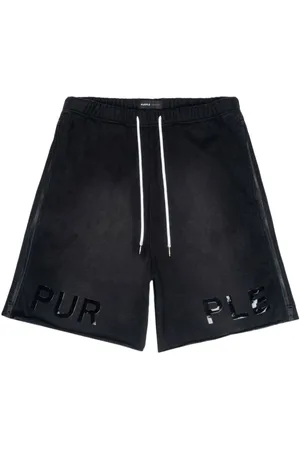 Purple Brand Logo-appliqué side-zip shorts