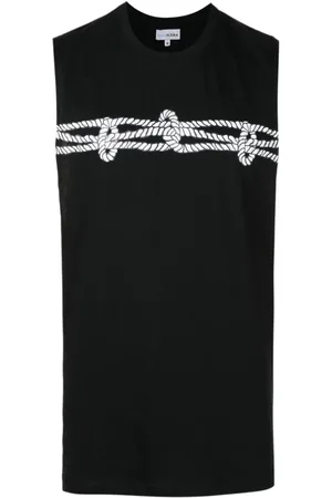 AMIR SLAMA Rope-print cotton tank top