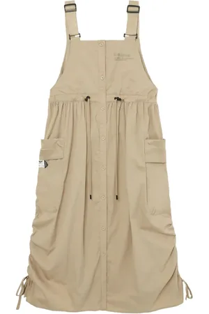Musium Div. Drawstring-waist pinafore midi dress