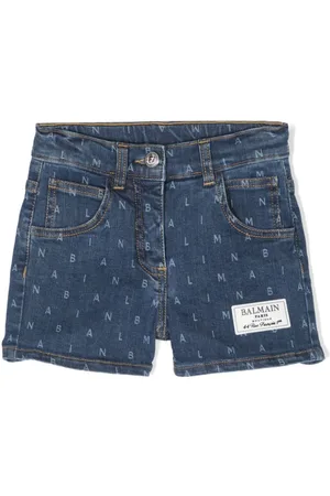 Balmain Logo-lettering denim shorts