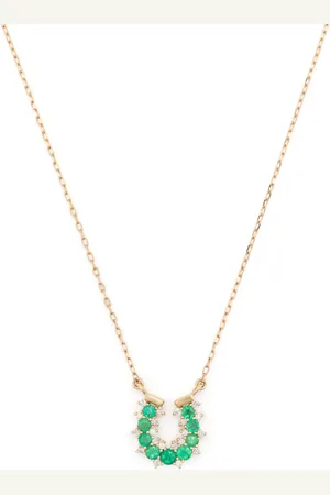 Adina Reyter 14kt yellow Horseshoe diamond pendant necklace