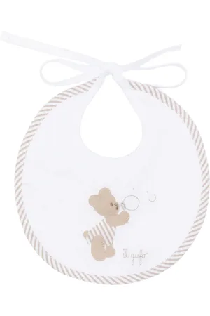 Il gufo Teddy bear-motif bib