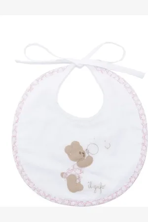 Il gufo Teddy bear-motif bib