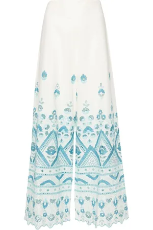 Etro Embroidered-detail cotton trousers