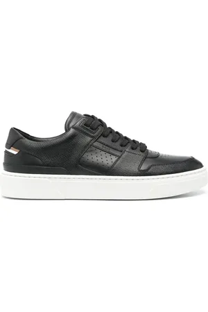HUGO BOSS Contrasting-sole leather sneakers