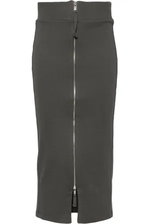 THOM KROM Fine-ribbed zipped midi skirt
