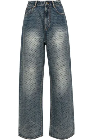 JNBY Diamond-studded straight-leg jeans