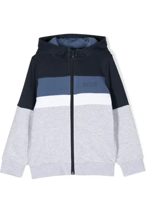 HUGO BOSS Logo-print striped hoodie